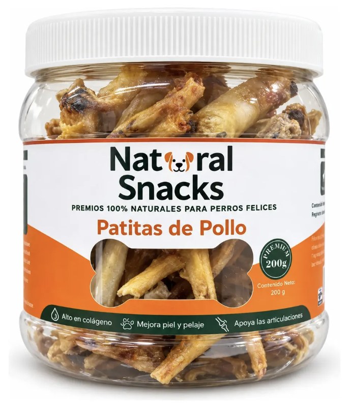 Natural Snacks Patitas de Pollo deshidratadas para perro